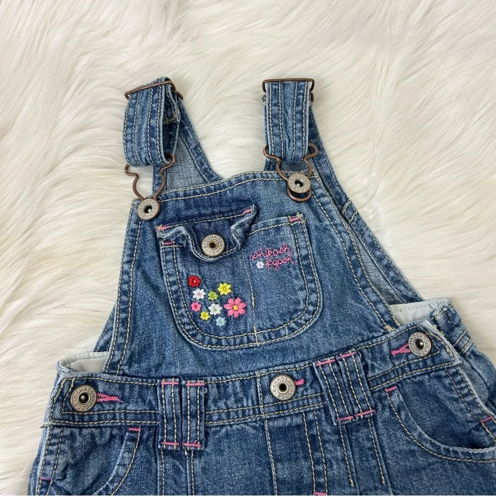 Vintage Baby Girl OshKosh B’Gosh Denim Overall Dress Size 18M